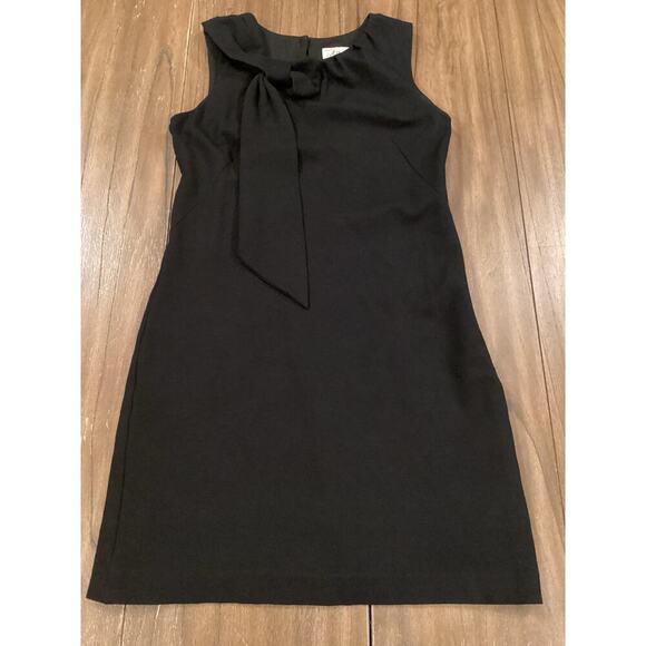 Milly of New York nicolla Bow shoulder Black Sheath Sleeveless mini Dress S - Picture 2 of 12